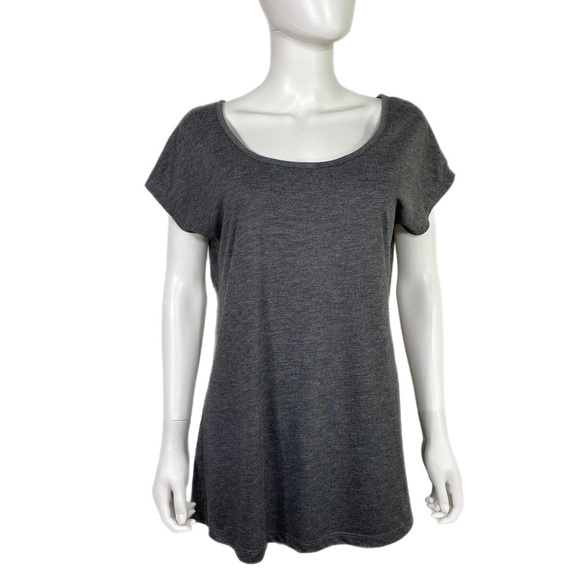 a.n.a Dark Heather Gray Women’s Scoop Neck Tee - Picture 1 of 7
